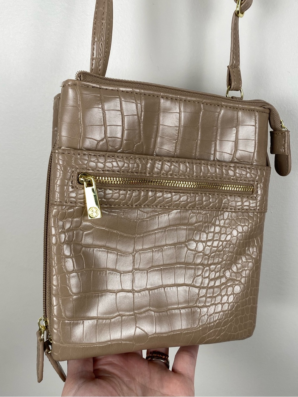Giani Bernini Faux Croc Crossbody Bag - Picture 2 of 7